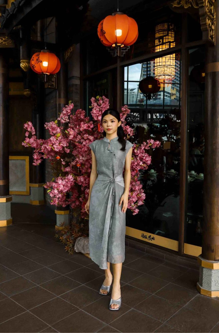 Tie Dye Side-Tie Cheongsam