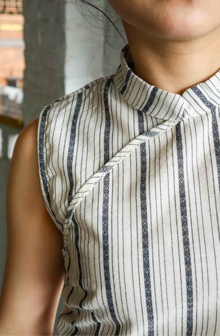 Vintage Striped Cheongsam - Image 5