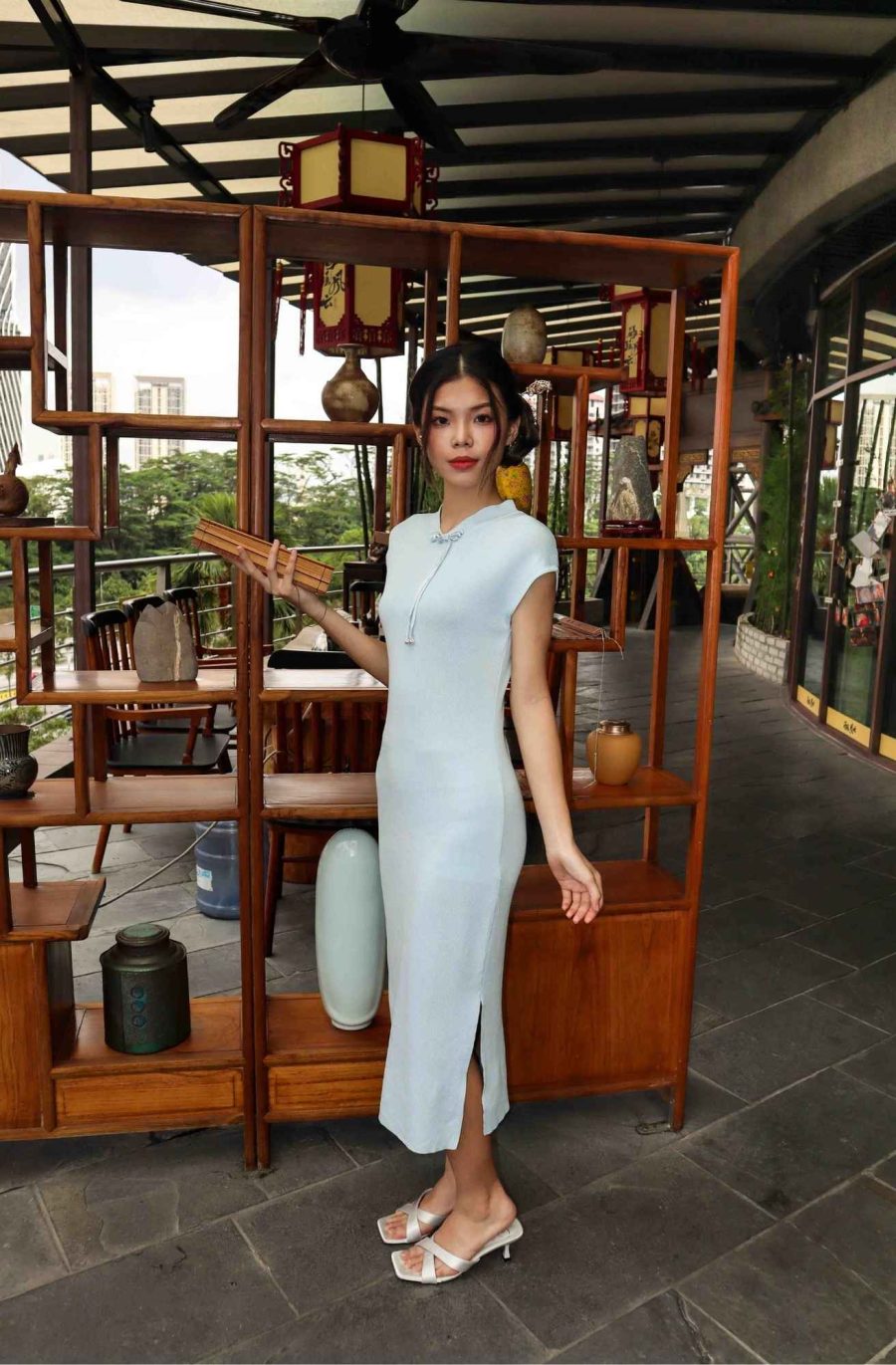 Knit Bodycon Cheongsam - Image 2