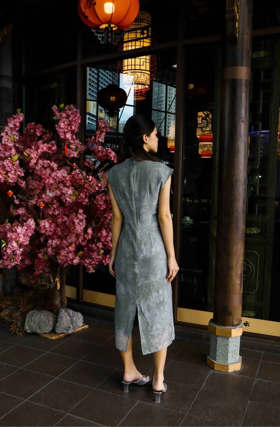 Tie Dye Side-Tie Cheongsam - Image 3