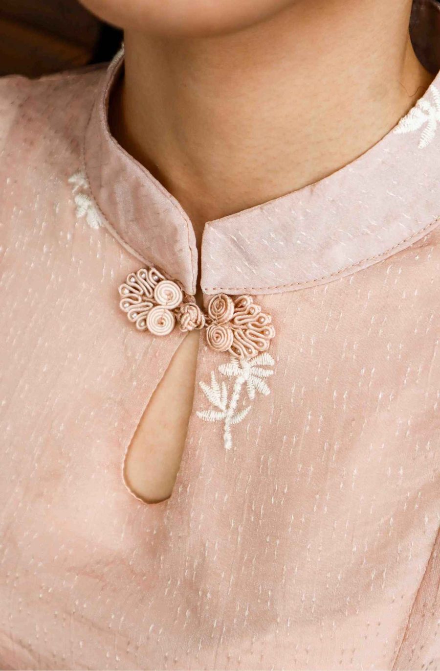 Back Tie Puff Sleeve Cheongsam - Image 7