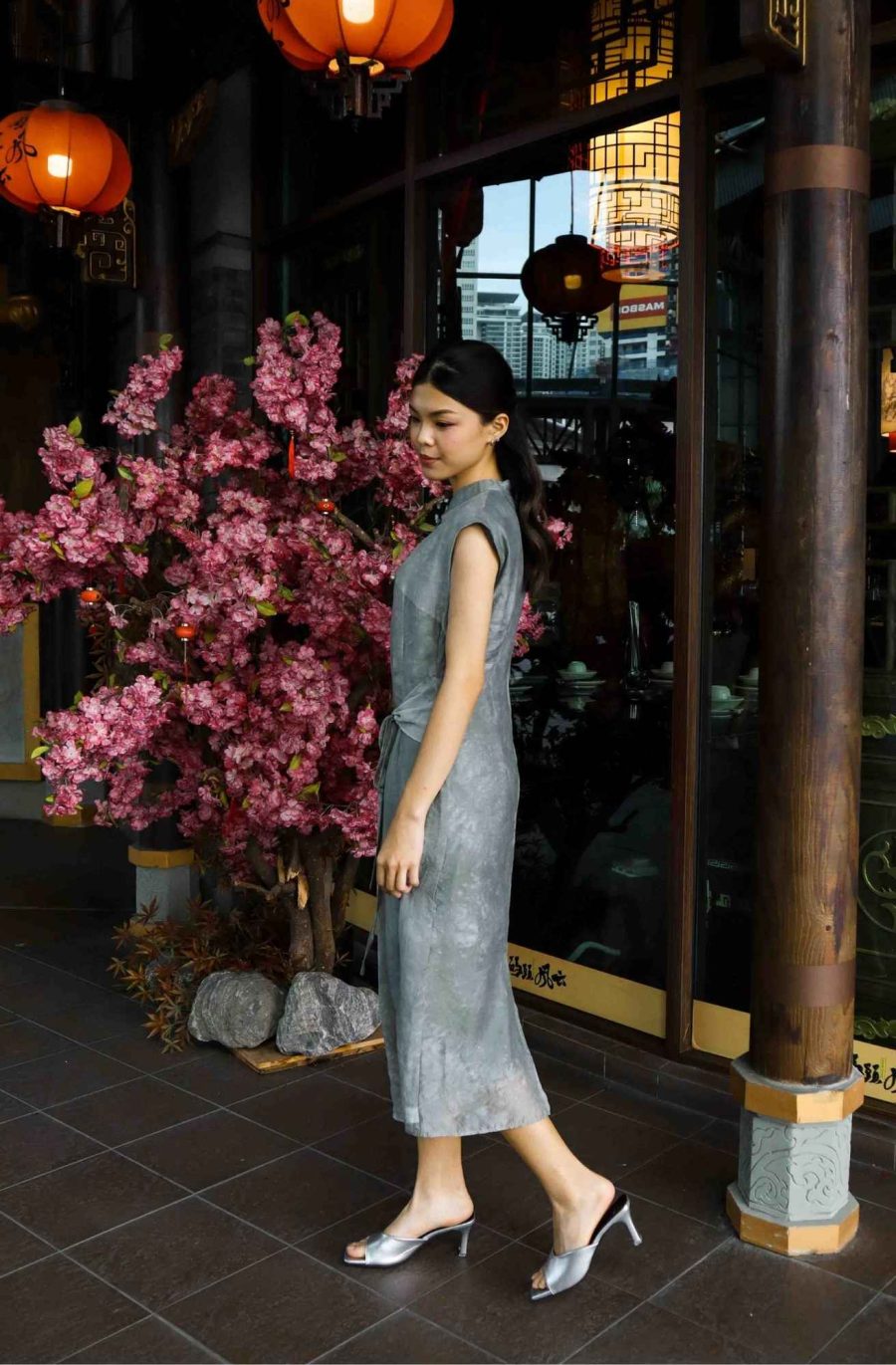 Tie Dye Side-Tie Cheongsam - Image 2