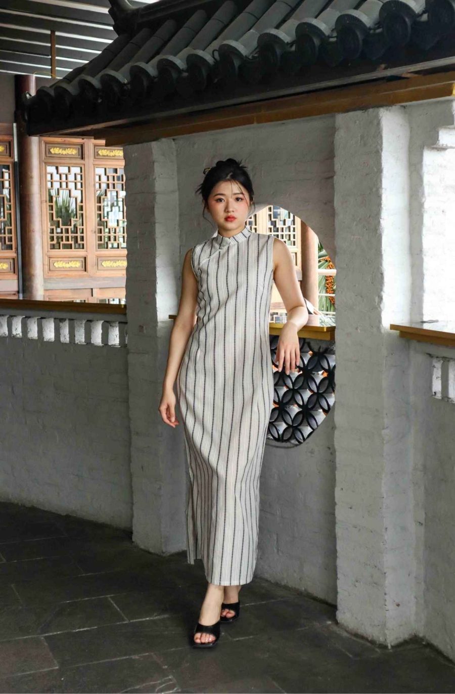 Vintage Striped Cheongsam