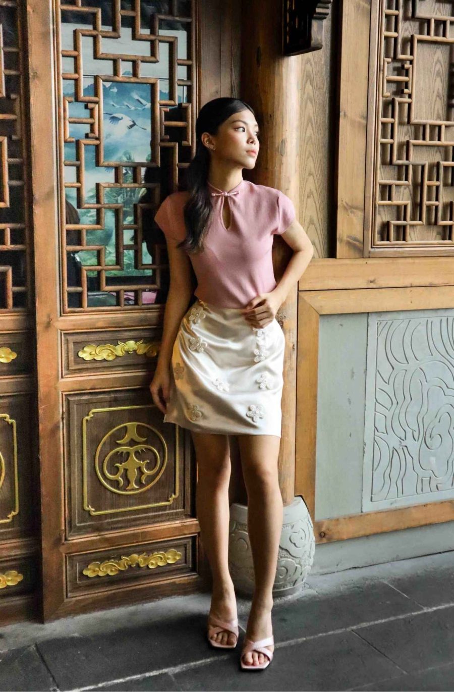 Knit Cheongsam Top (Long) - Image 2