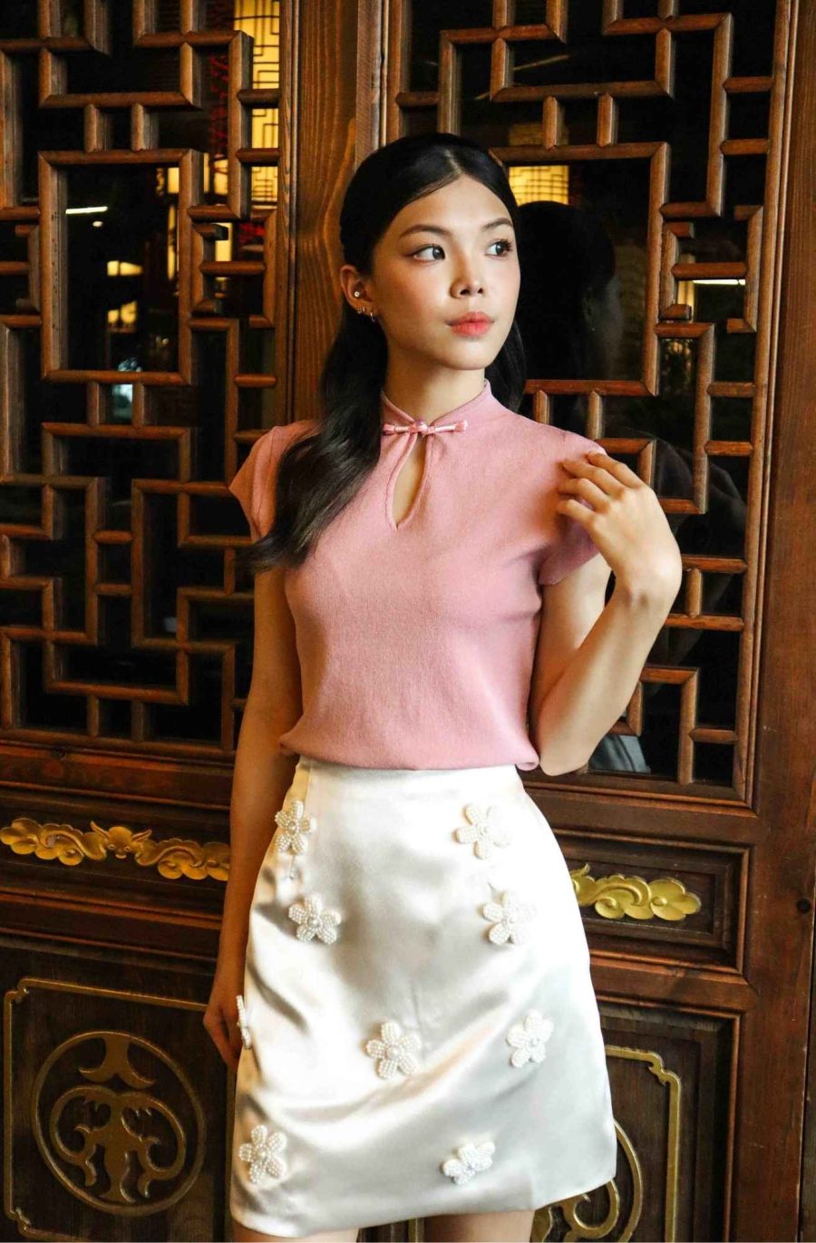 Knit Cheongsam Top (Long)