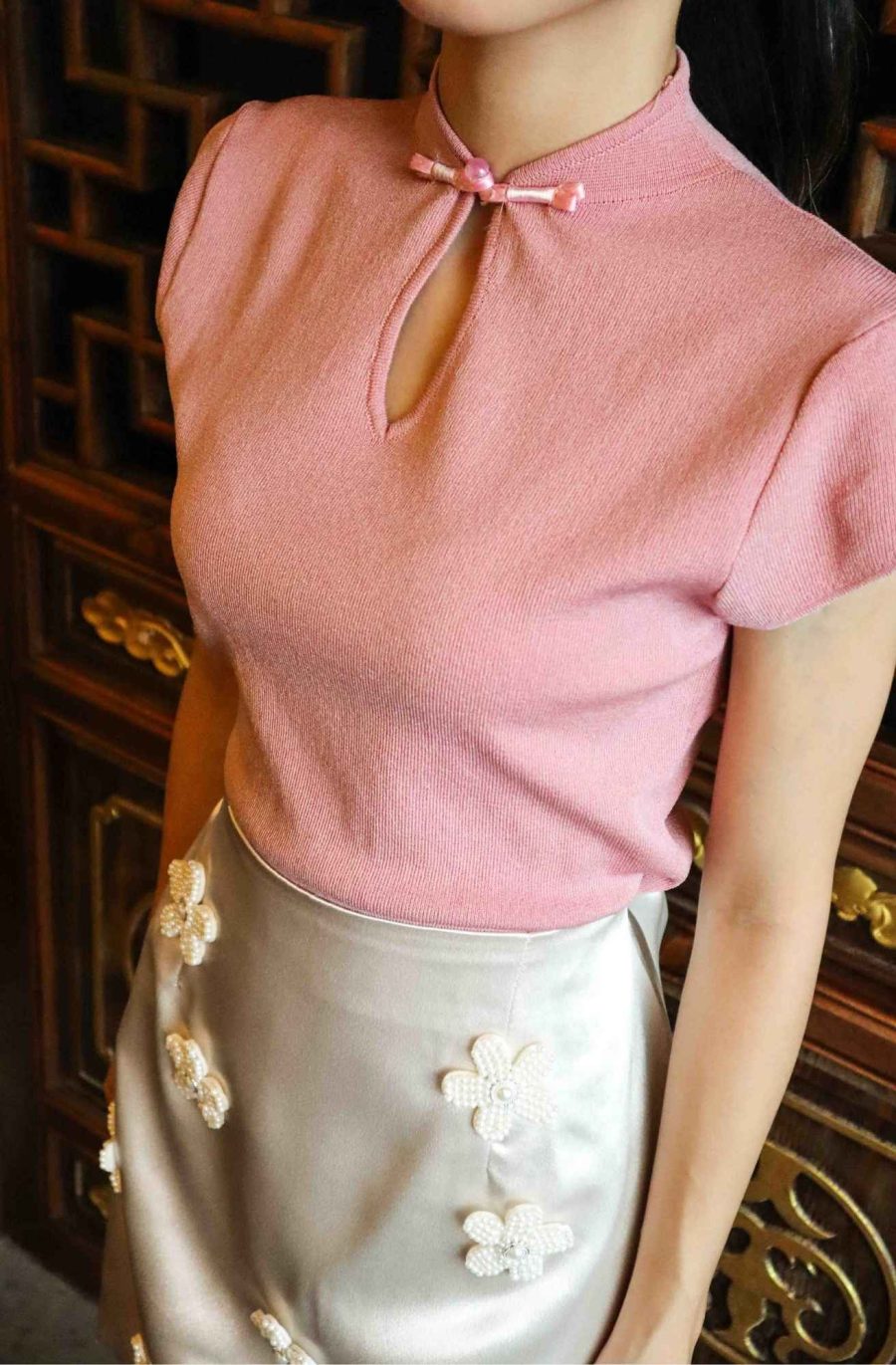 Knit Cheongsam Top (Long) - Image 5