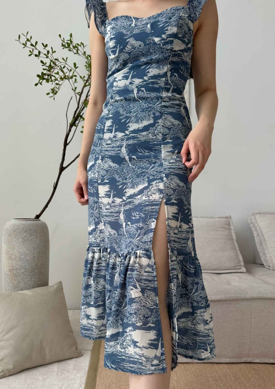 Ruffle Sleeves Allover Print Dress - Image 3