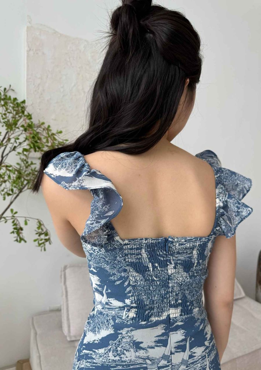 Ruffle Sleeves Allover Print Dress - Image 5