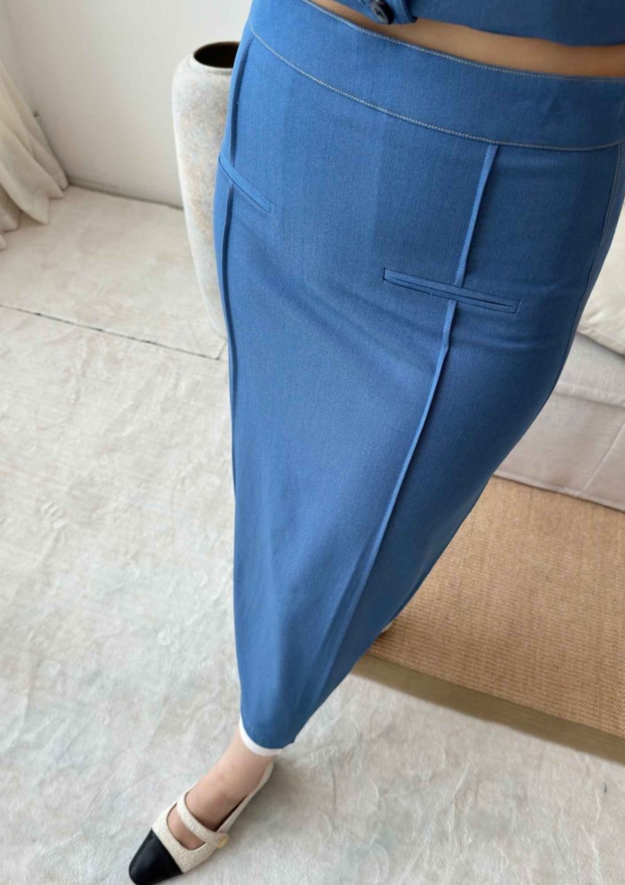 Double Pocket Blue Skirt - Image 3
