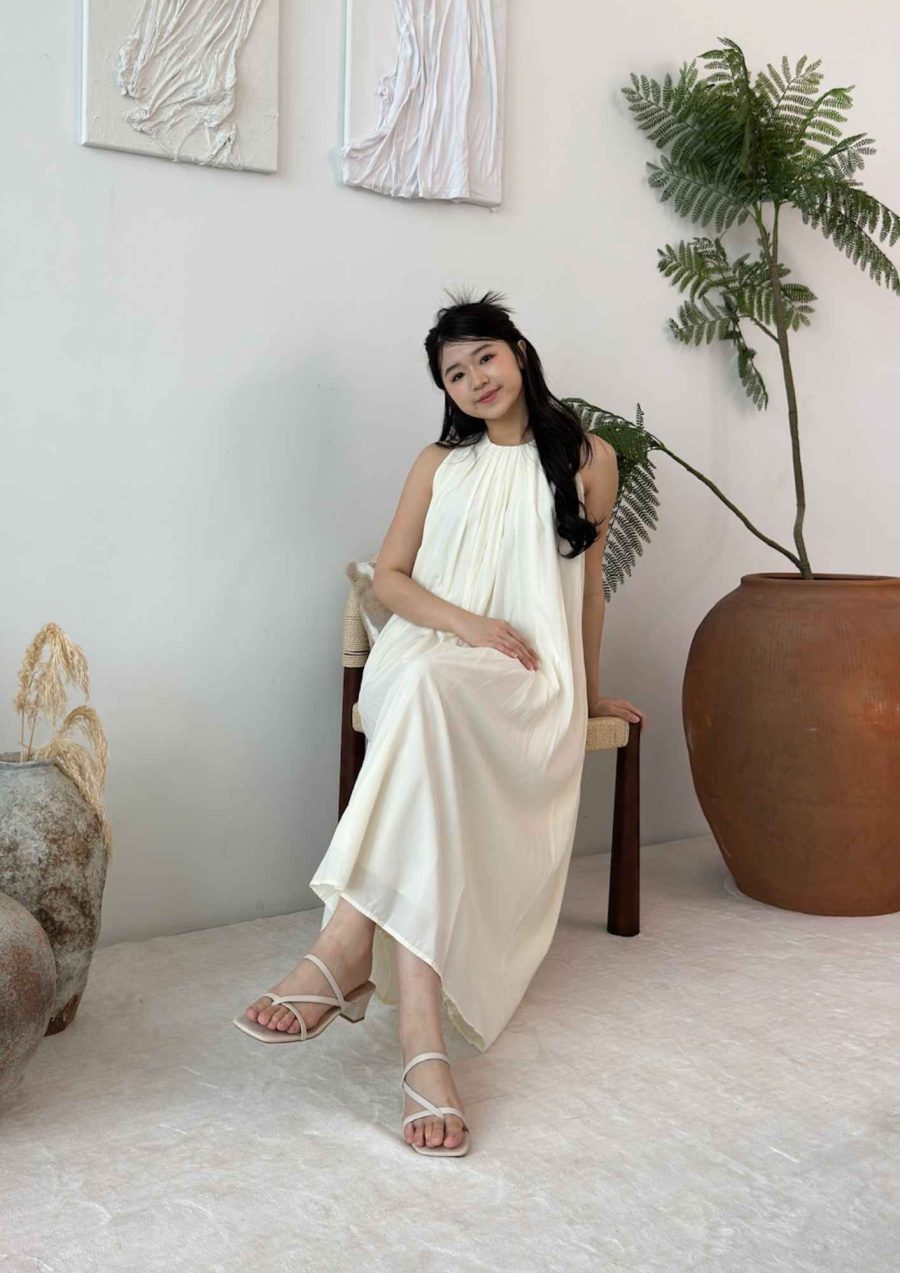 Front Tie Pleated Dress