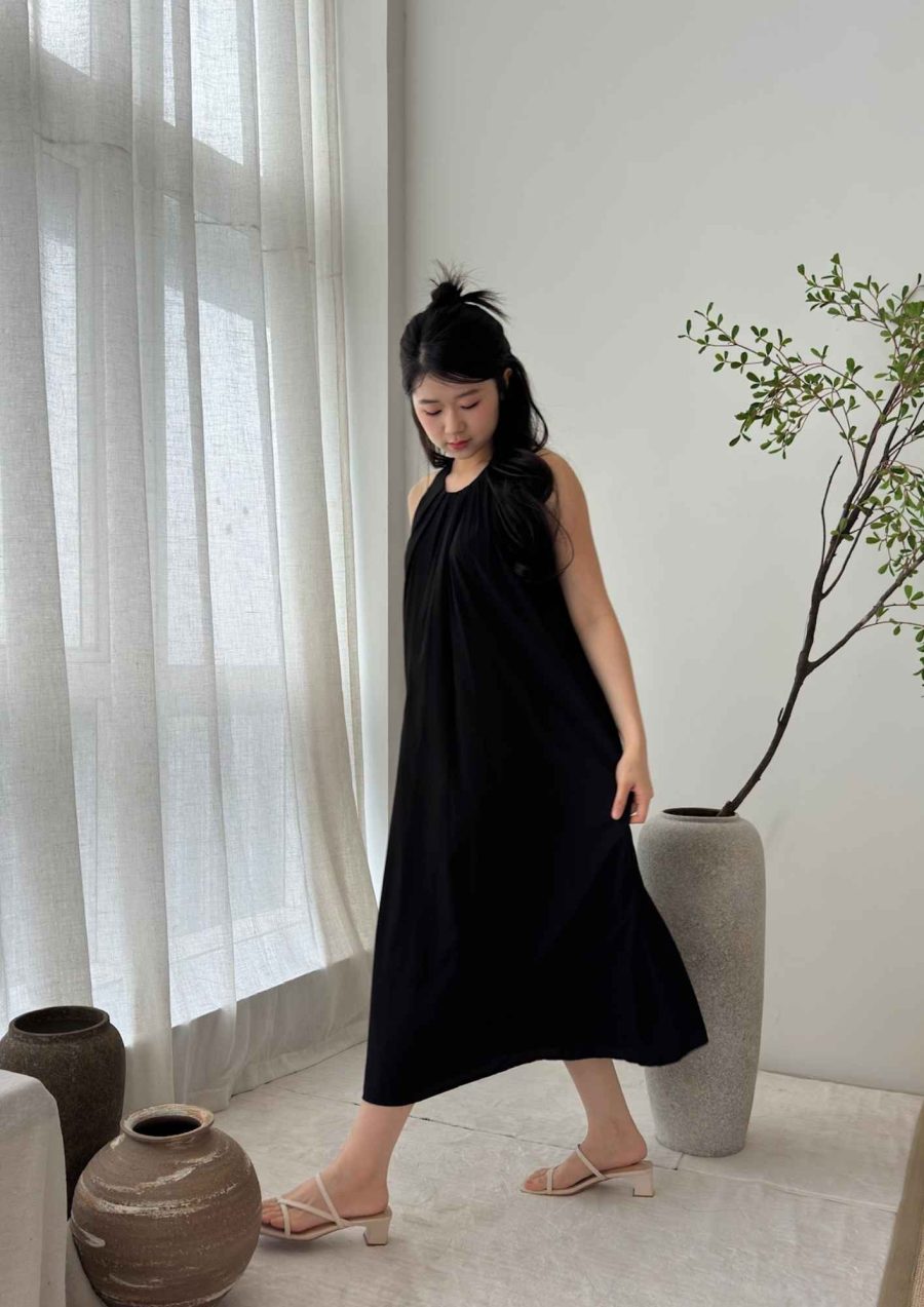 Front Tie Pleated Dress - Image 2