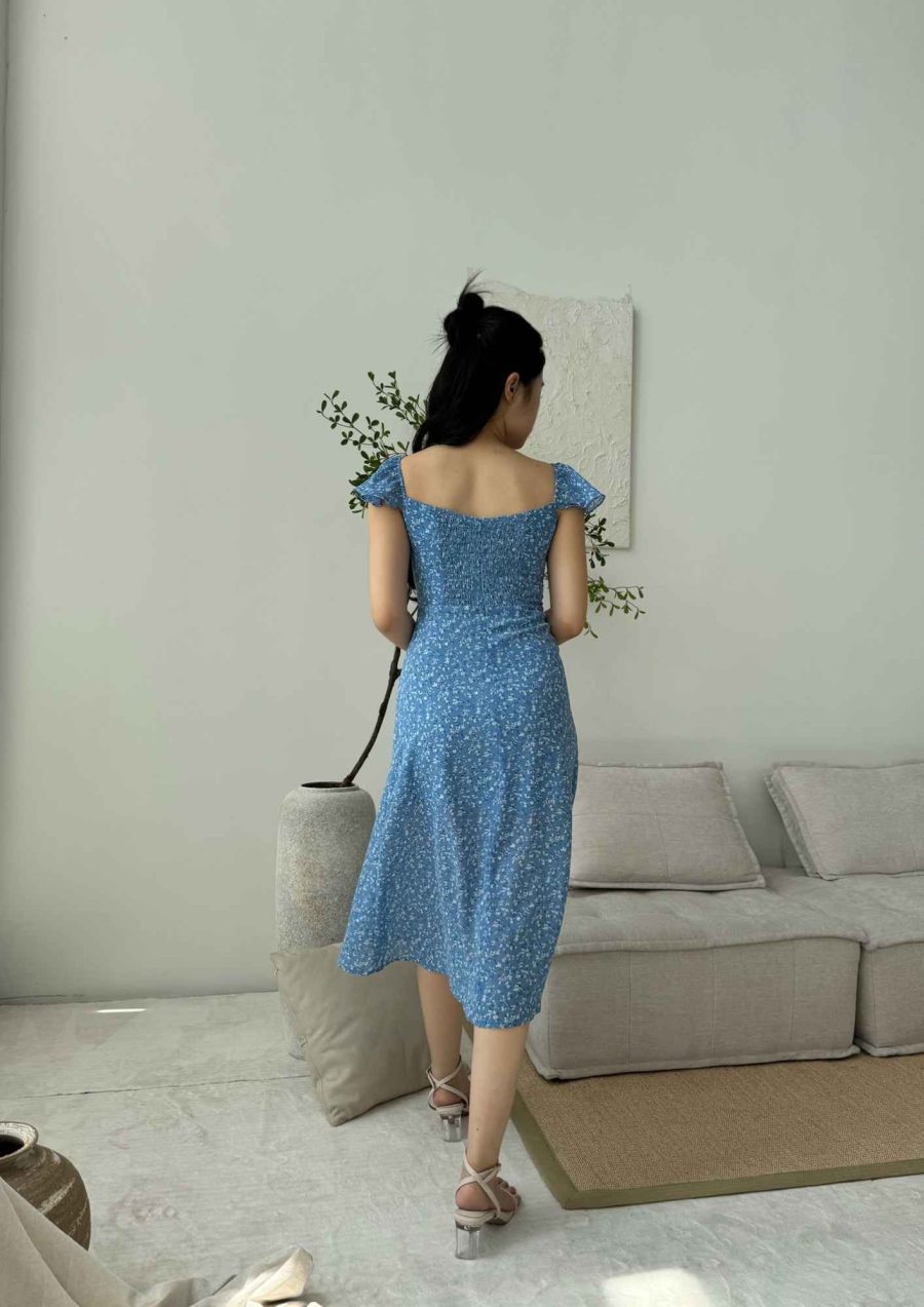 Blue Ruffle Sleeve Cami Dress - Image 3