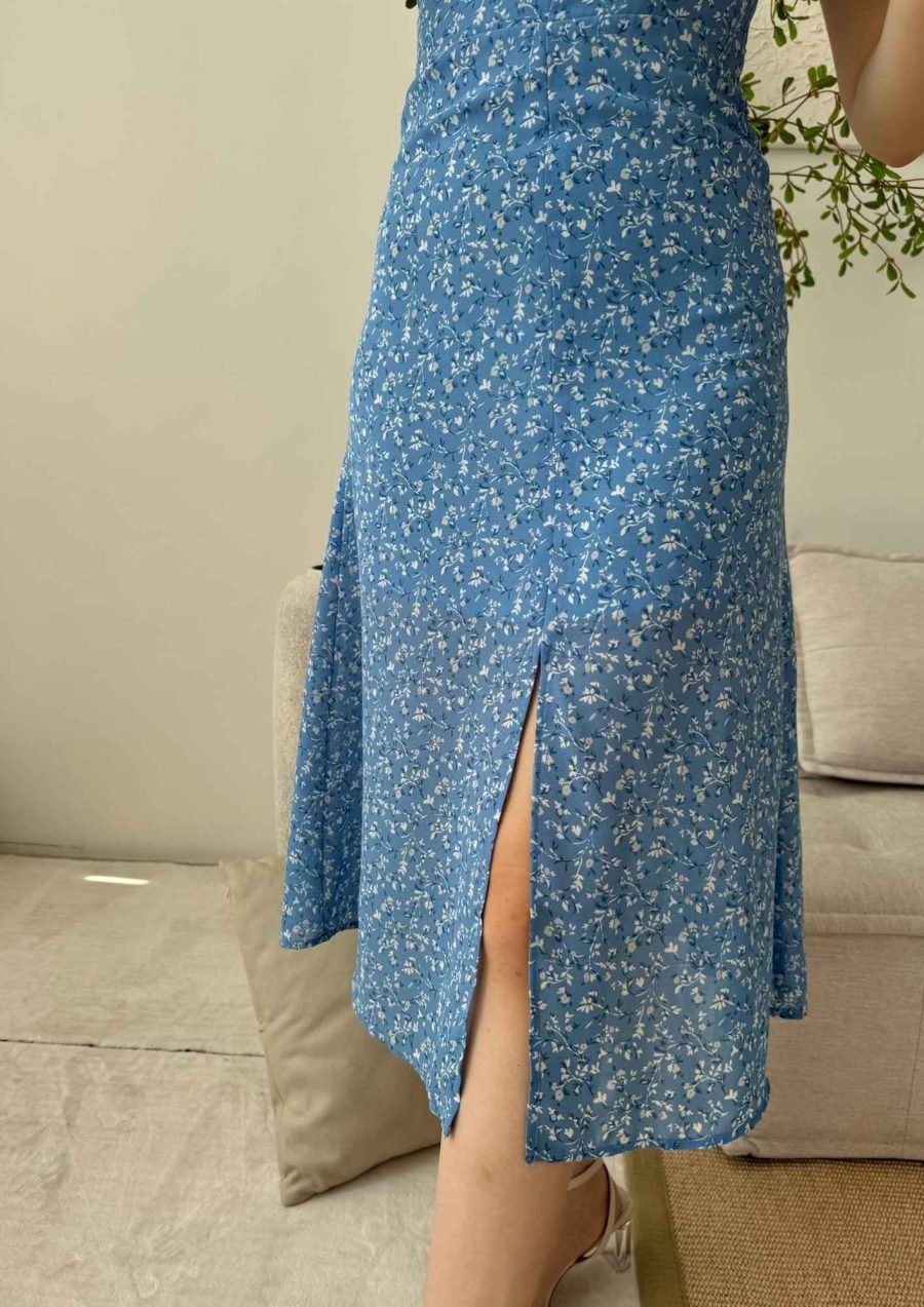 Blue Ruffle Sleeve Cami Dress - Image 4