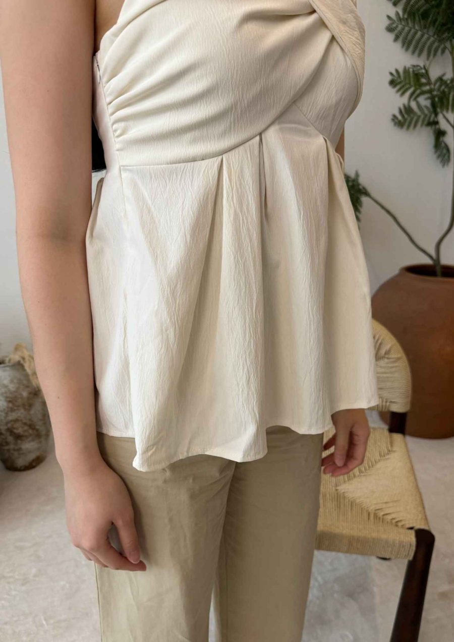 Front Twist Linen Top - Image 4