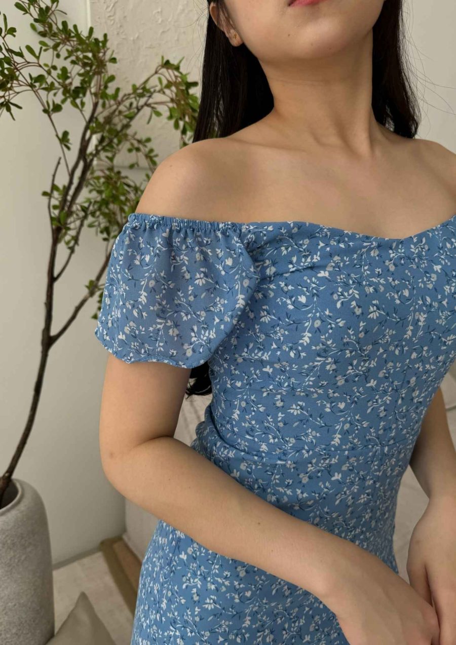 Blue Ruffle Sleeve Cami Dress - Image 5