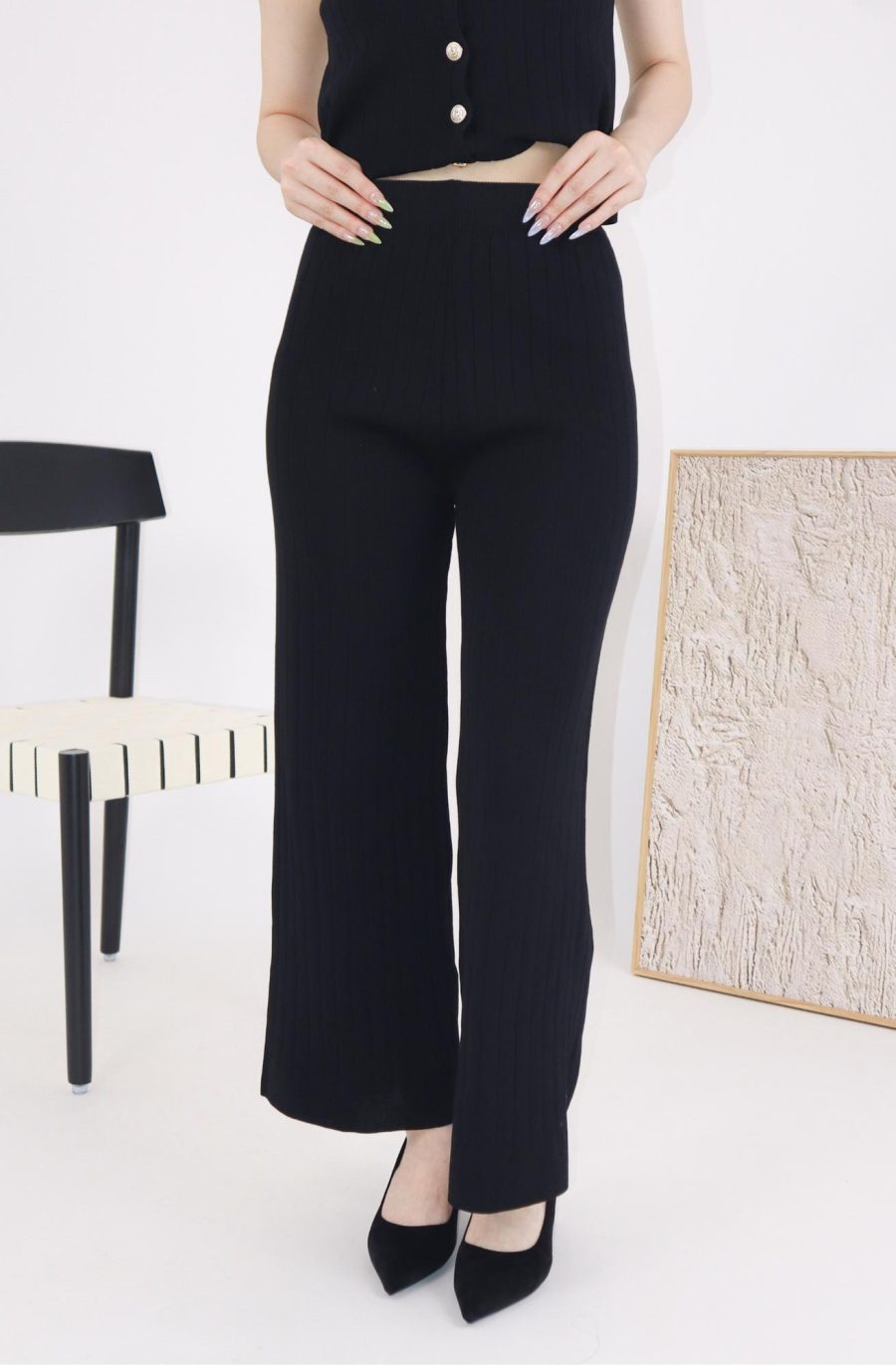 Rib-Knit Sets w Gold Buttons - Image 11