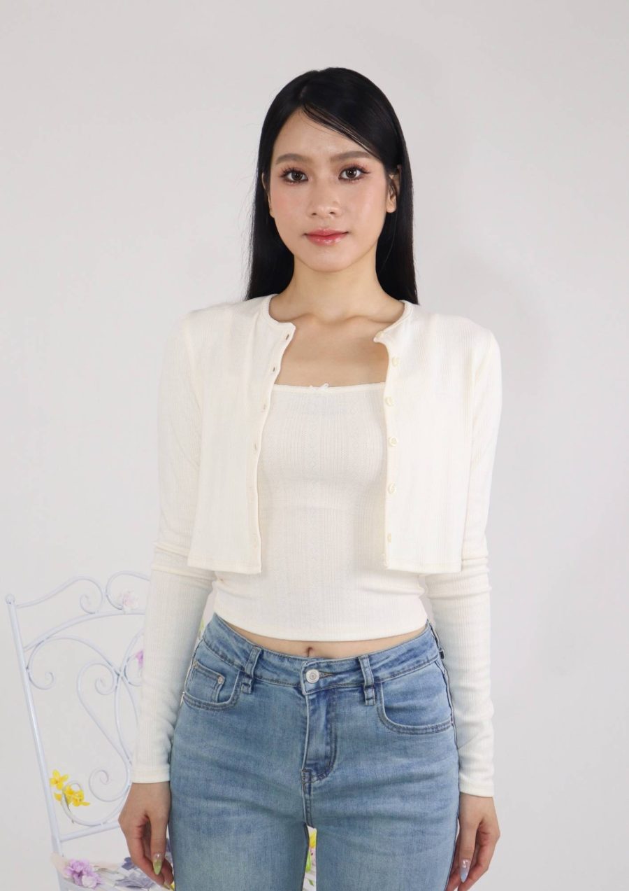 Ribbon Cami Top w Cardigan Sets