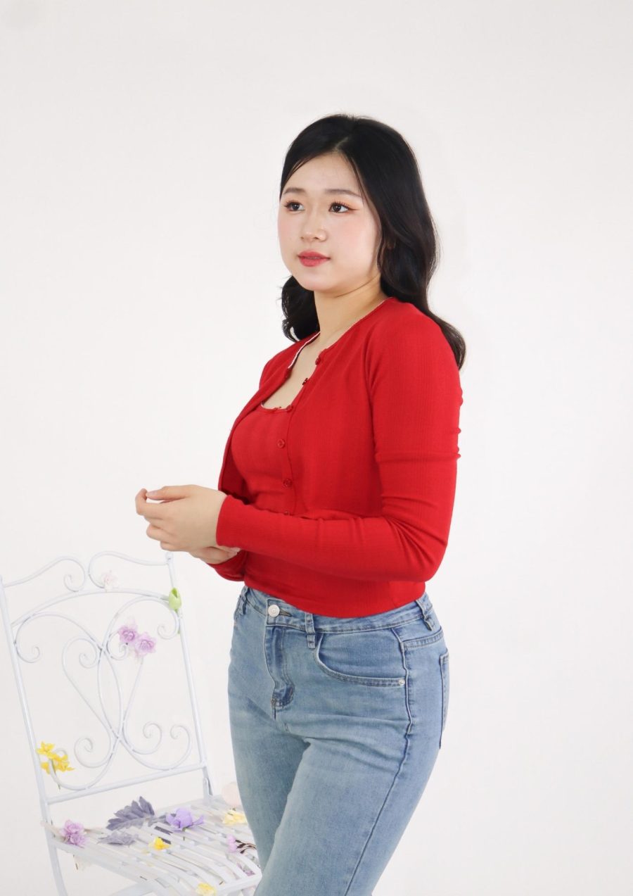 Ribbon Cami Top w Cardigan Sets - Image 2