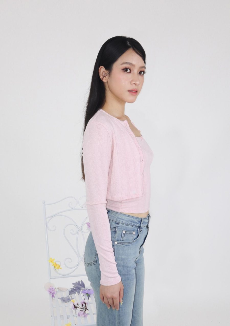 Ribbon Cami Top w Cardigan Sets - Image 2
