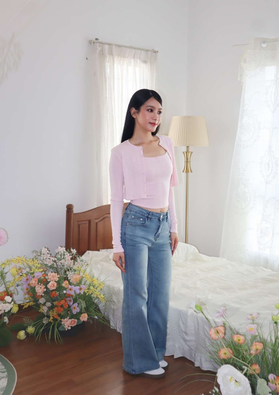 Ribbon Cami Top w Cardigan Sets - Image 4