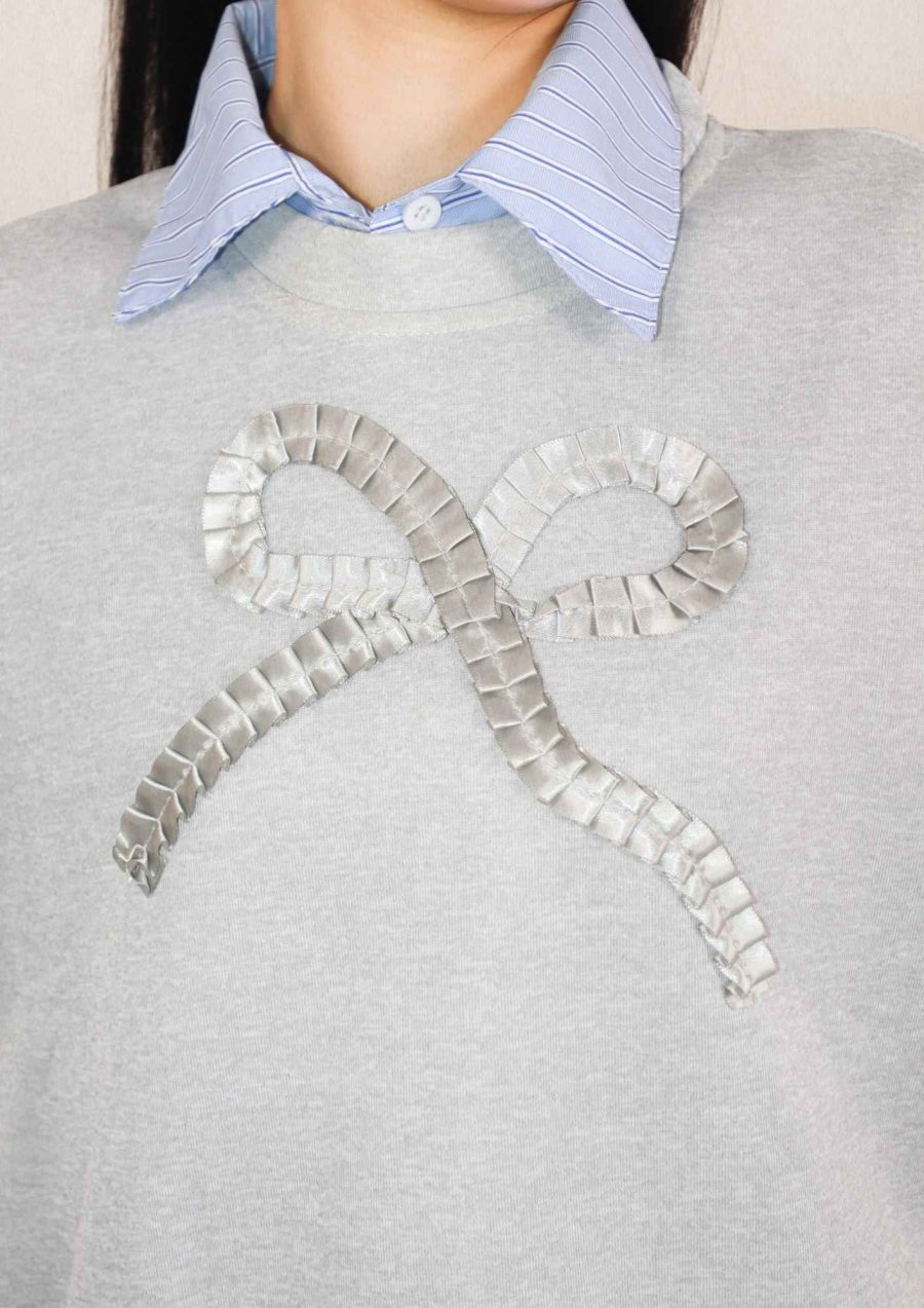 Bow Sweatshirt Sets with Inner Shirt - Image 4