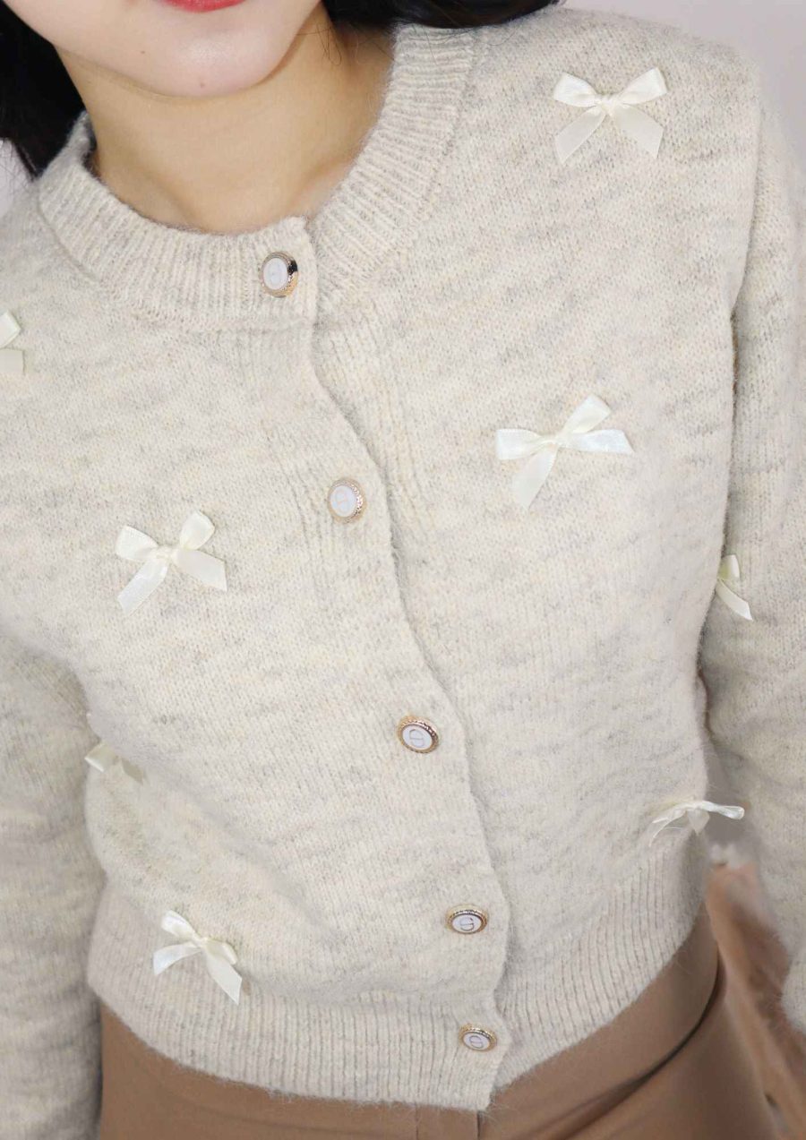 Ribbons Cardigan w White Buttons - Image 4