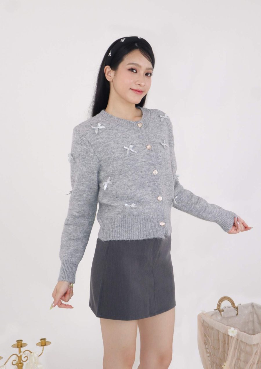 Ribbons Cardigan w White Buttons - Image 2
