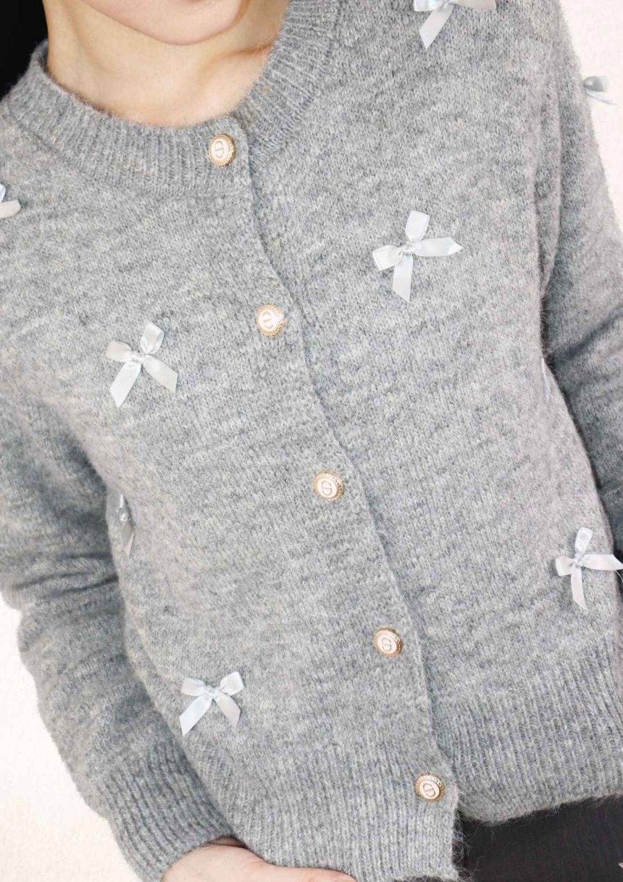 Ribbons Cardigan w White Buttons - Image 4