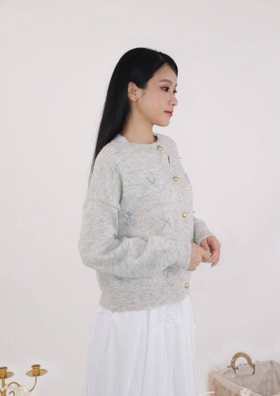 Ribbons Cardigan w White Buttons - Image 2