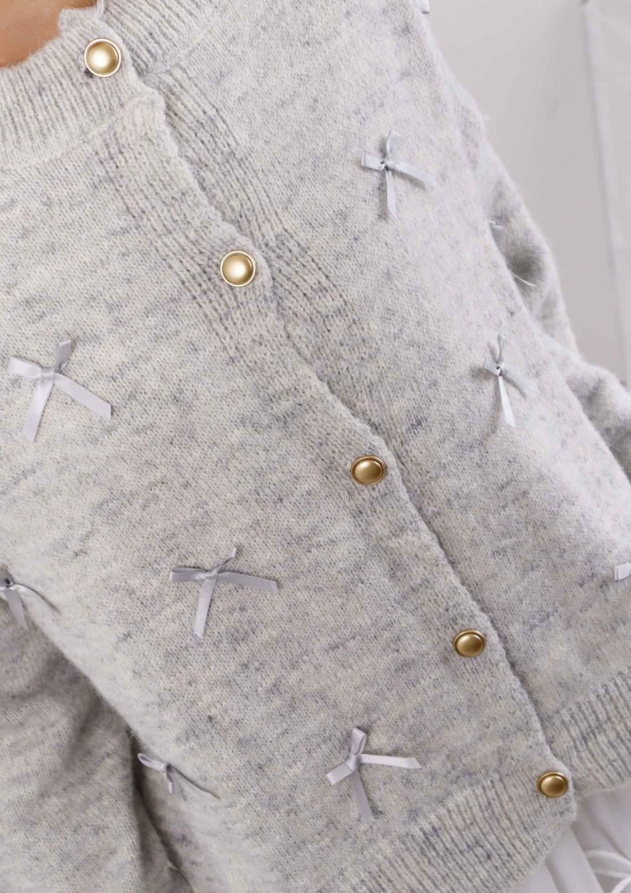 Ribbons Cardigan w White Buttons - Image 4