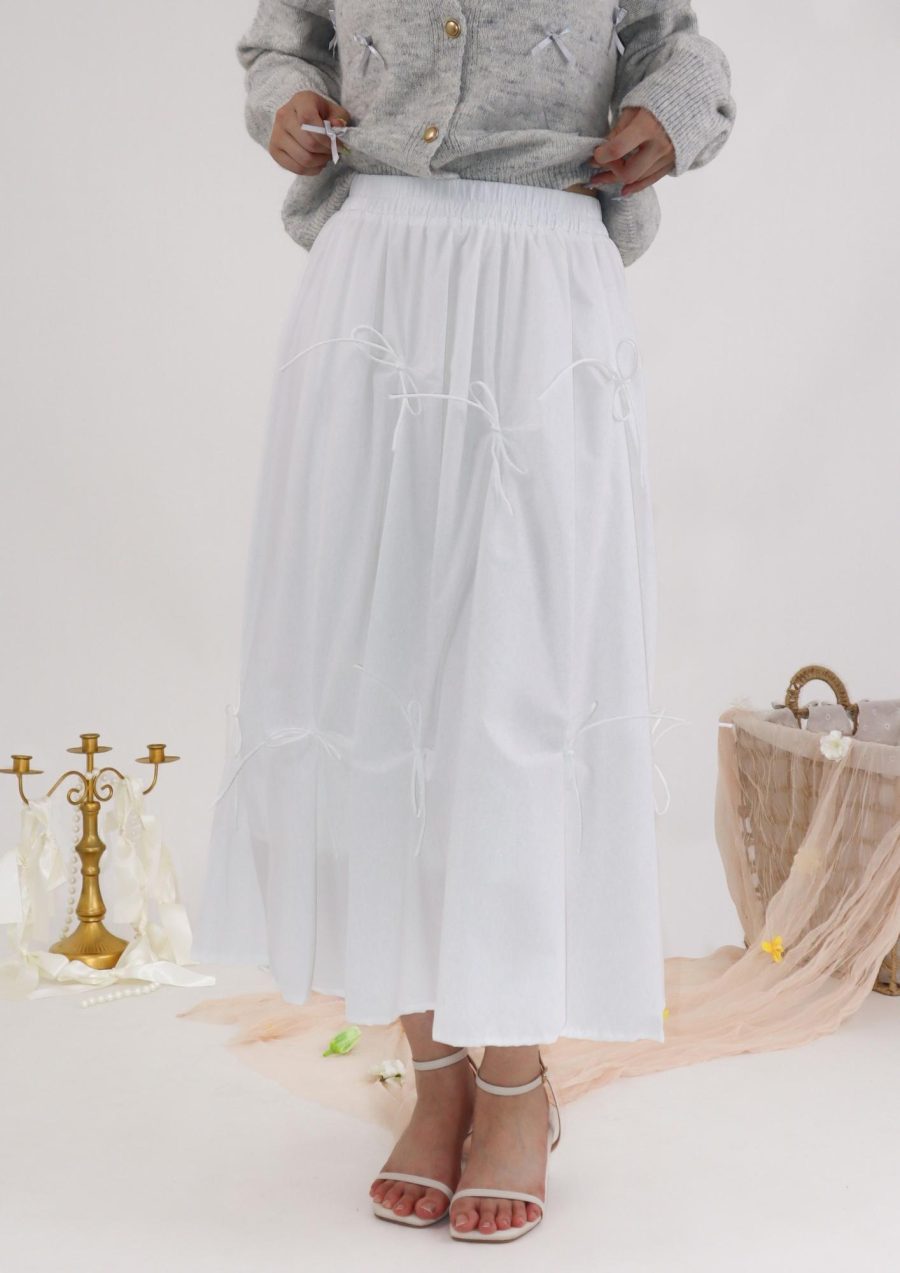 Allover Ribbons Maxi Skirt