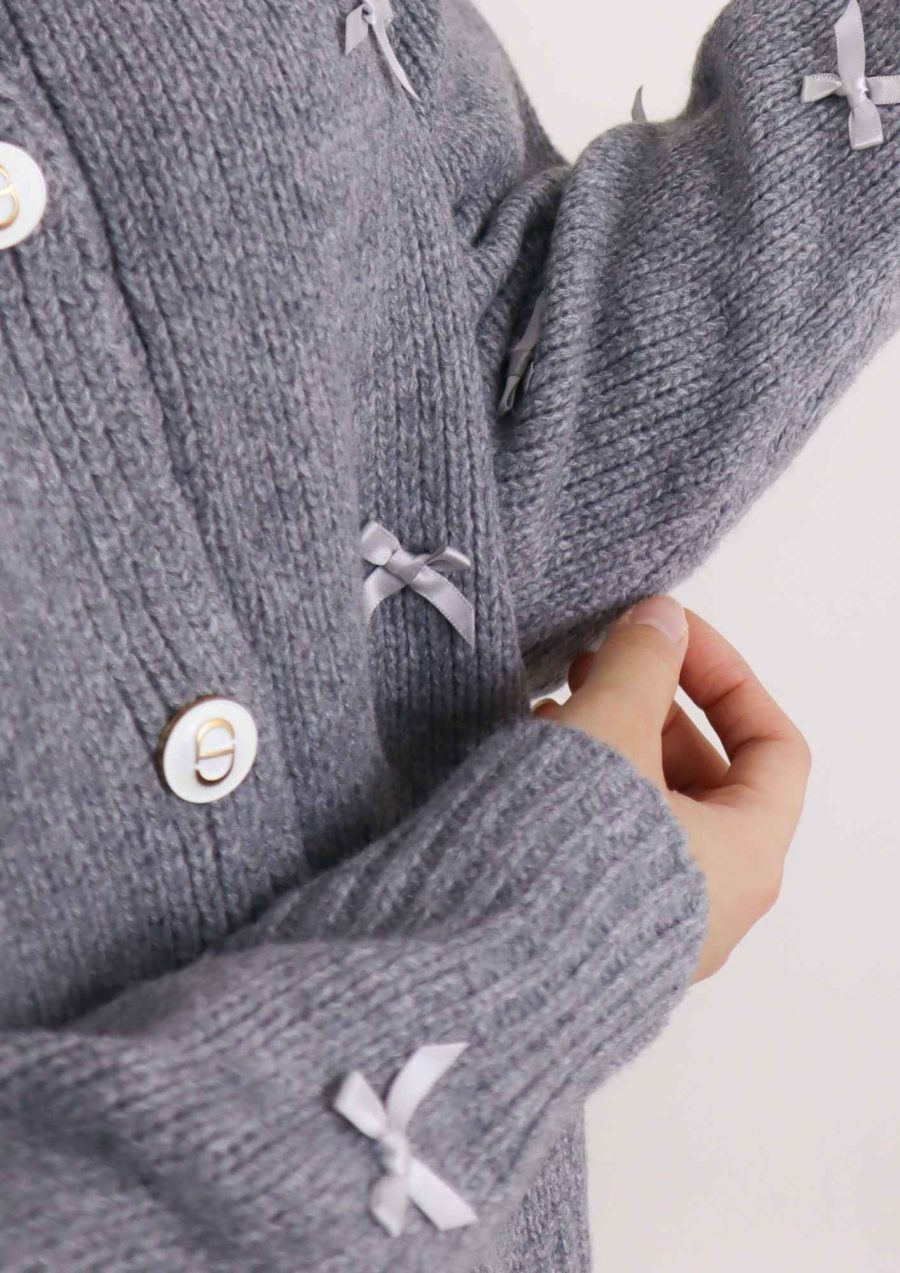 Ribbons Cardigan w White Buttons - Image 5