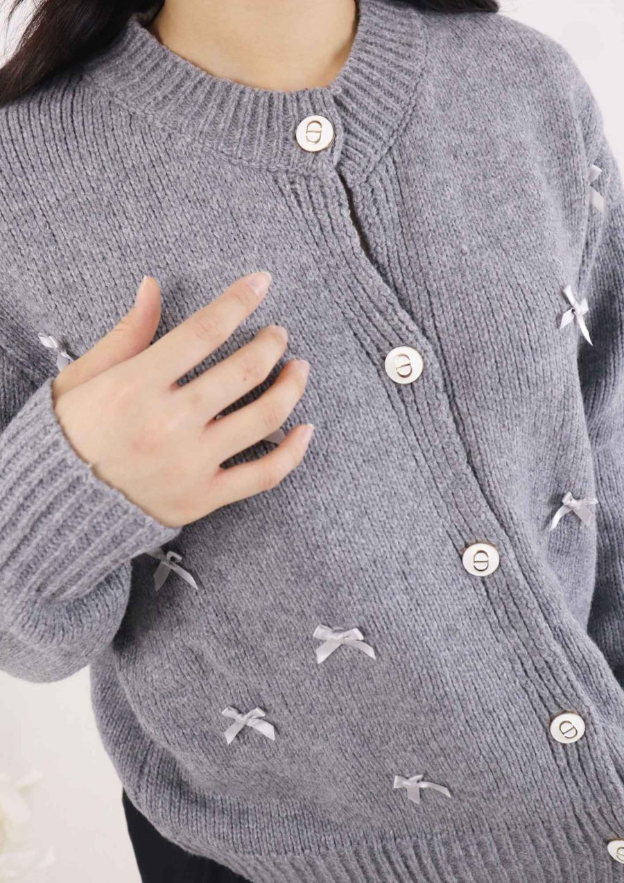Ribbons Cardigan w White Buttons - Image 4