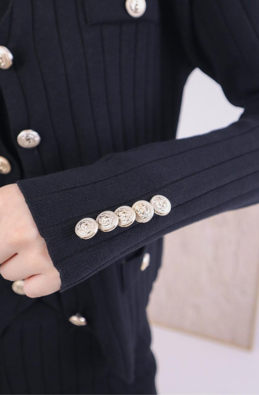 Rib-Knit Sets w Gold Buttons - Image 6