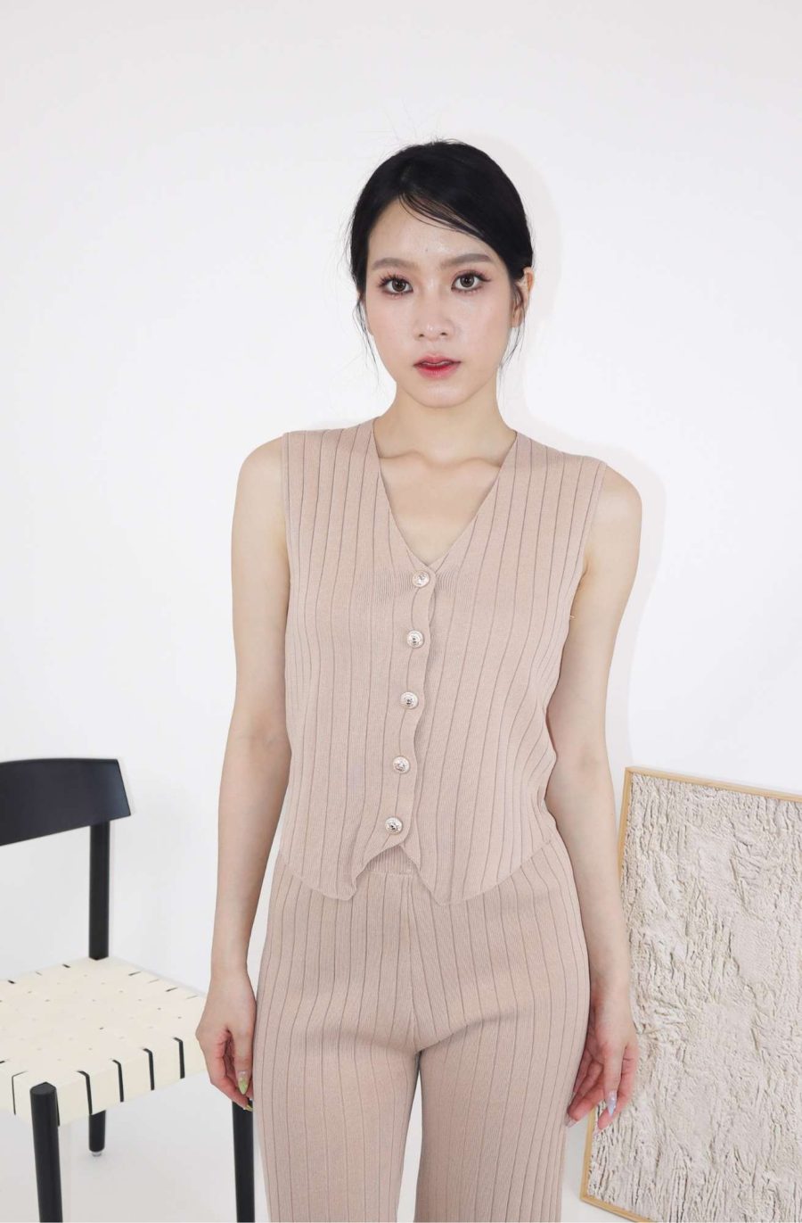 Rib-Knit Sets w Gold Buttons - Image 7