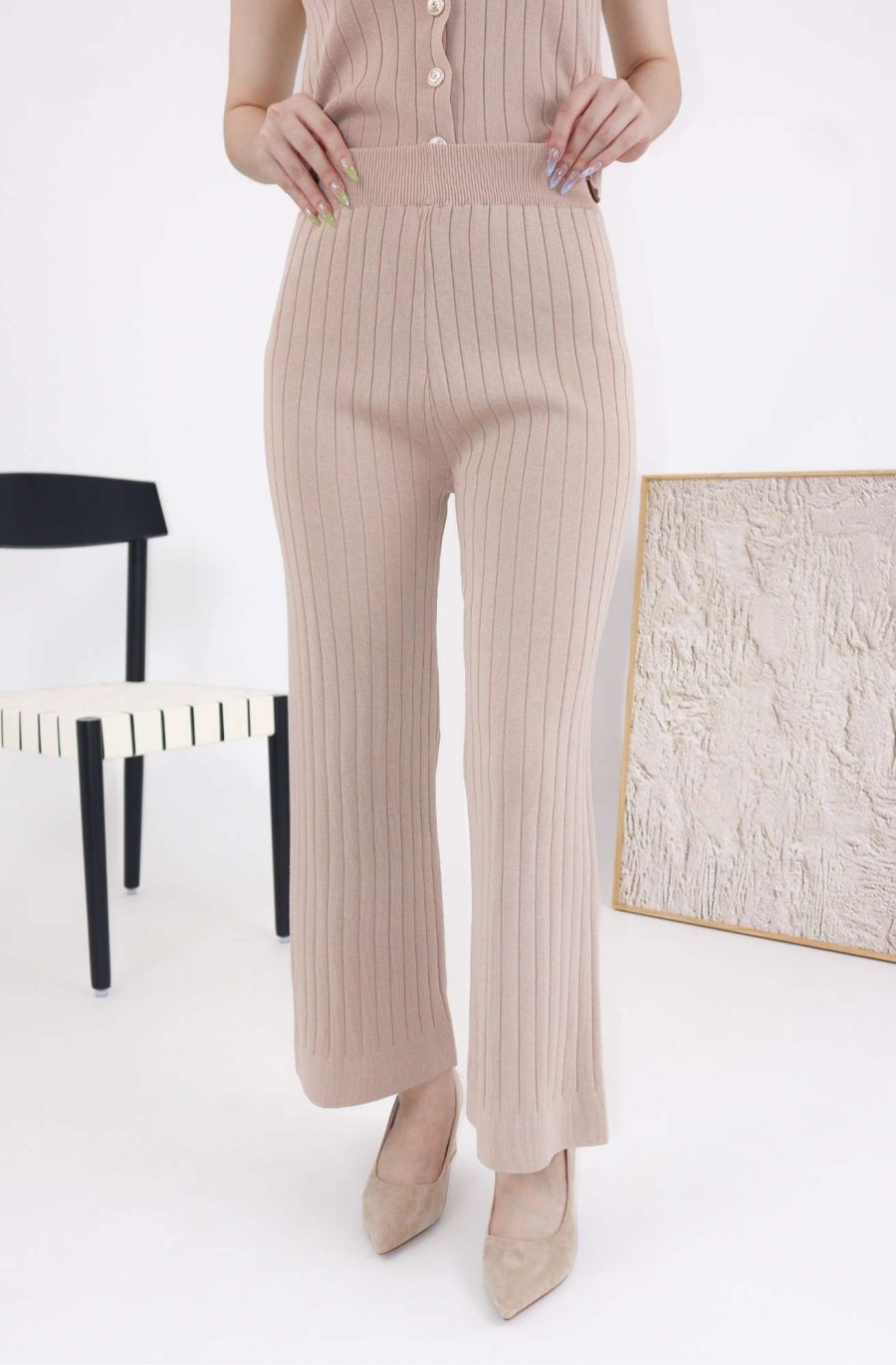 Rib-Knit Sets w Gold Buttons - Image 11