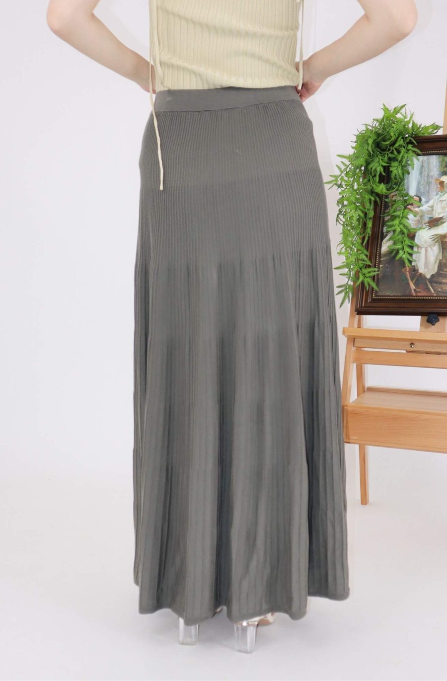 Rib-Knit Maxi Skirt - Image 3