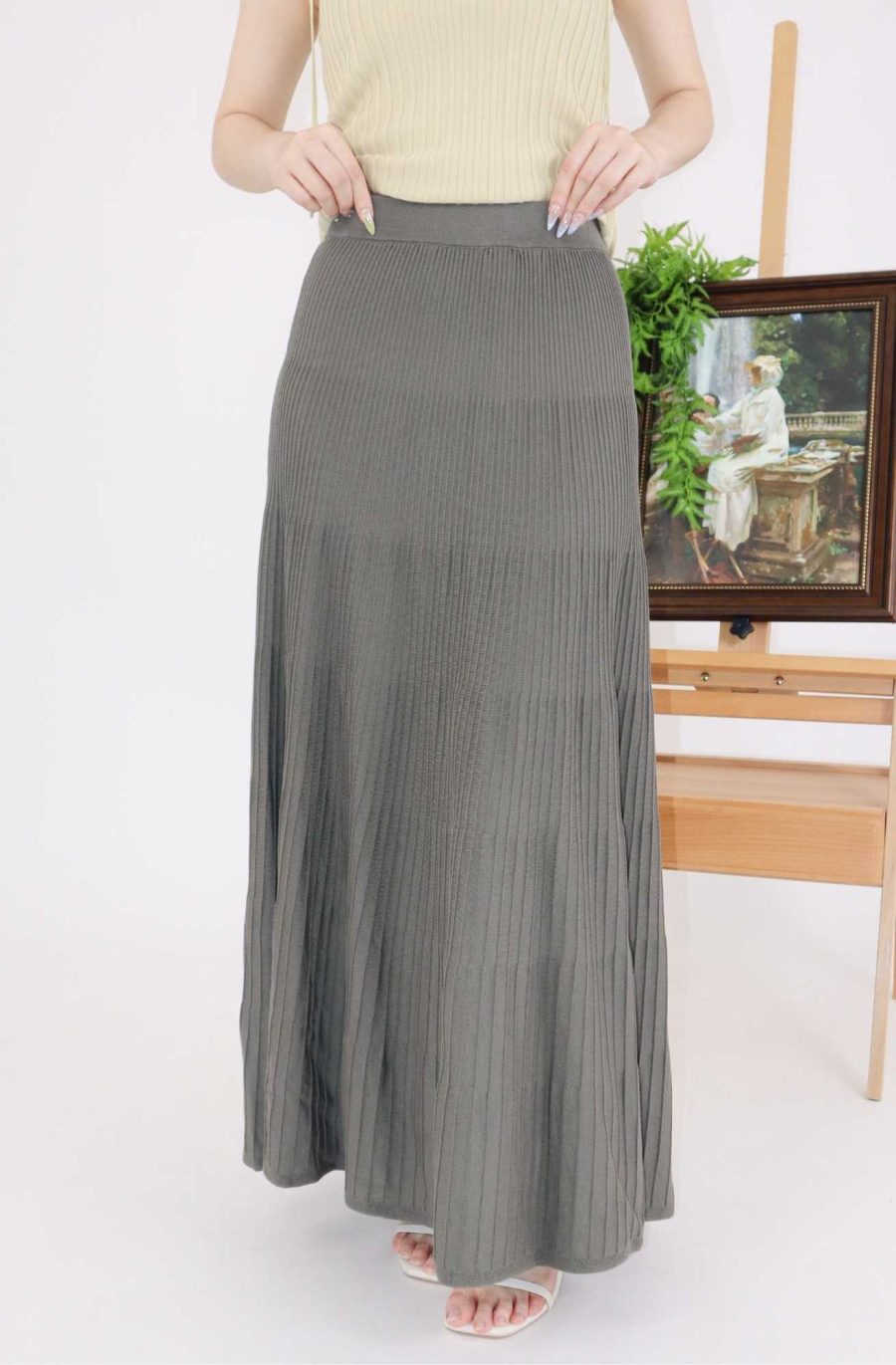Rib-Knit Maxi Skirt