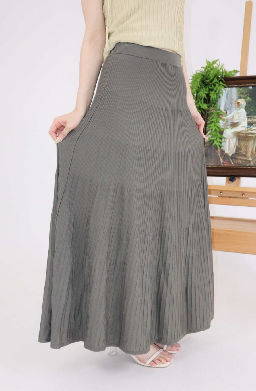 Rib-Knit Maxi Skirt - Image 2