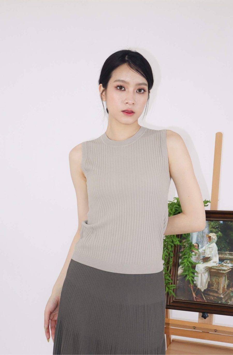 Rib-Knit Sleeveless Top