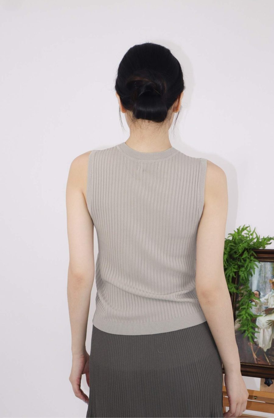 Rib-Knit Sleeveless Top - Image 3