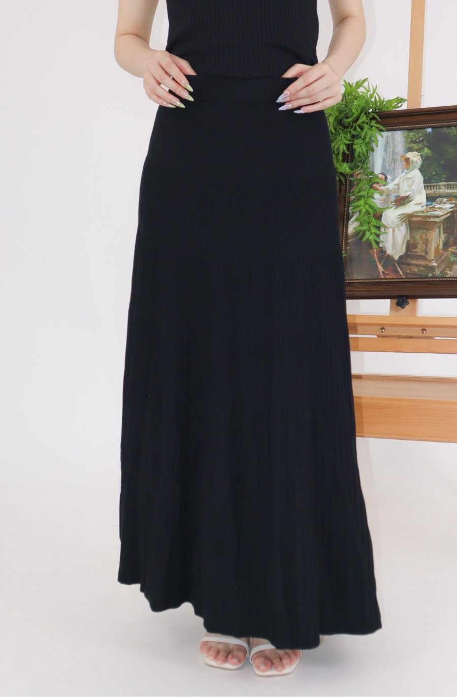 Rib-Knit Maxi Skirt