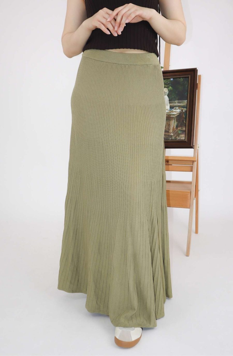 Rib-Knit Maxi Skirt