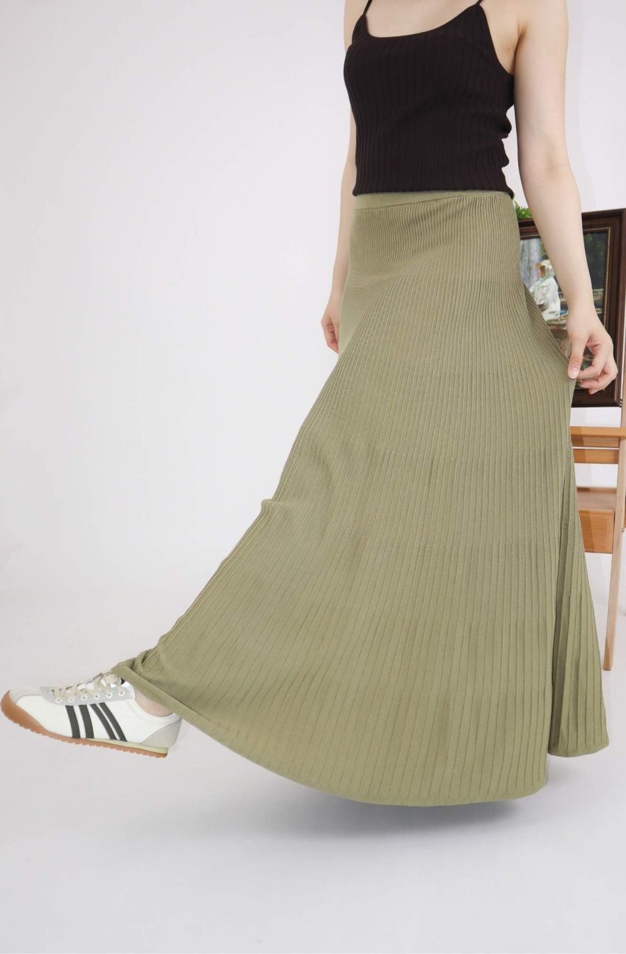 Rib-Knit Maxi Skirt - Image 2
