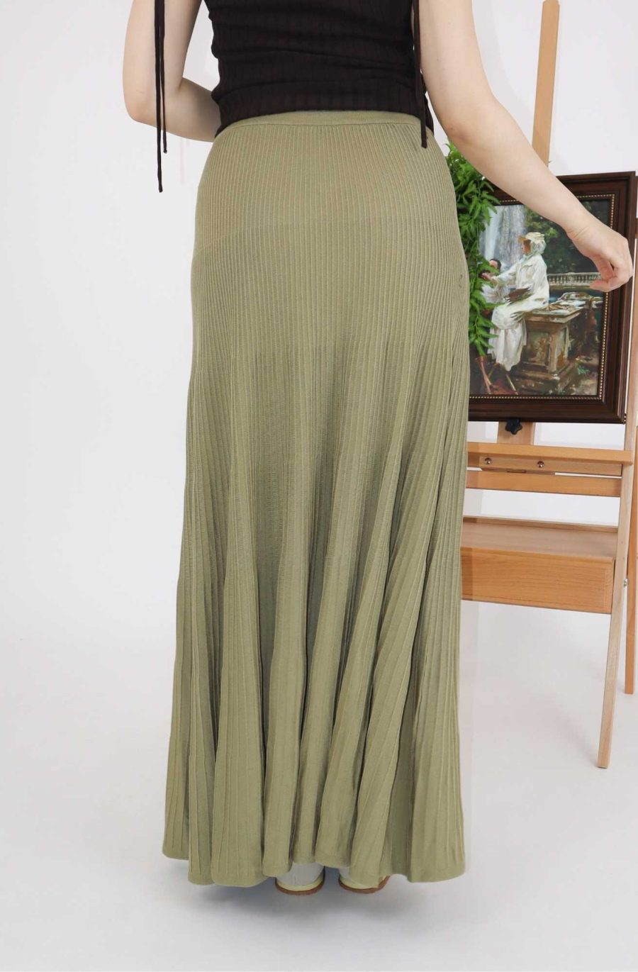 Rib-Knit Maxi Skirt - Image 3