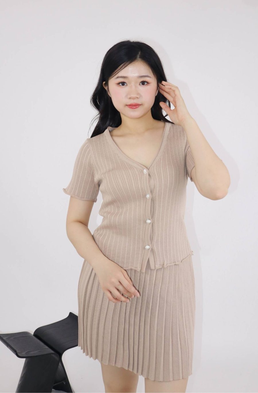 Rib-Knit Top w Skirt Sets - Image 2