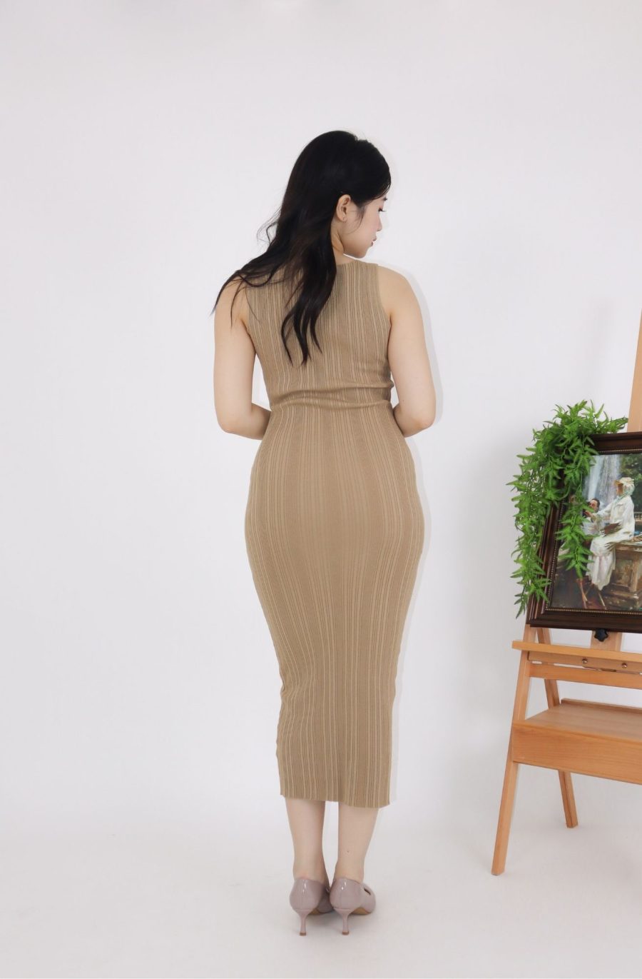 Rib Knit Bodycon Dress - Image 3