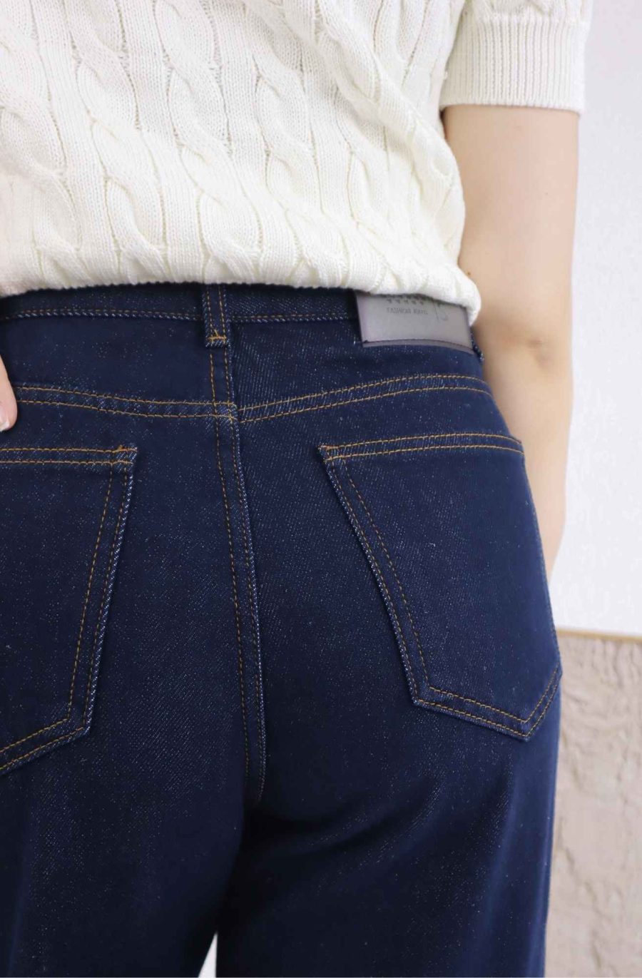 Dark Blue Denim Wide Leg Jeans - Image 5
