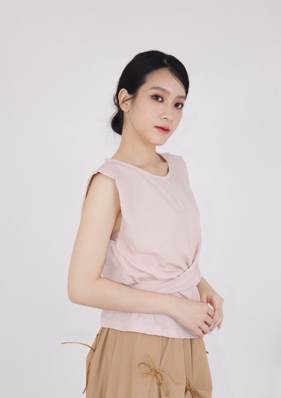 Front Criss Cross Back Tie Top - Image 2