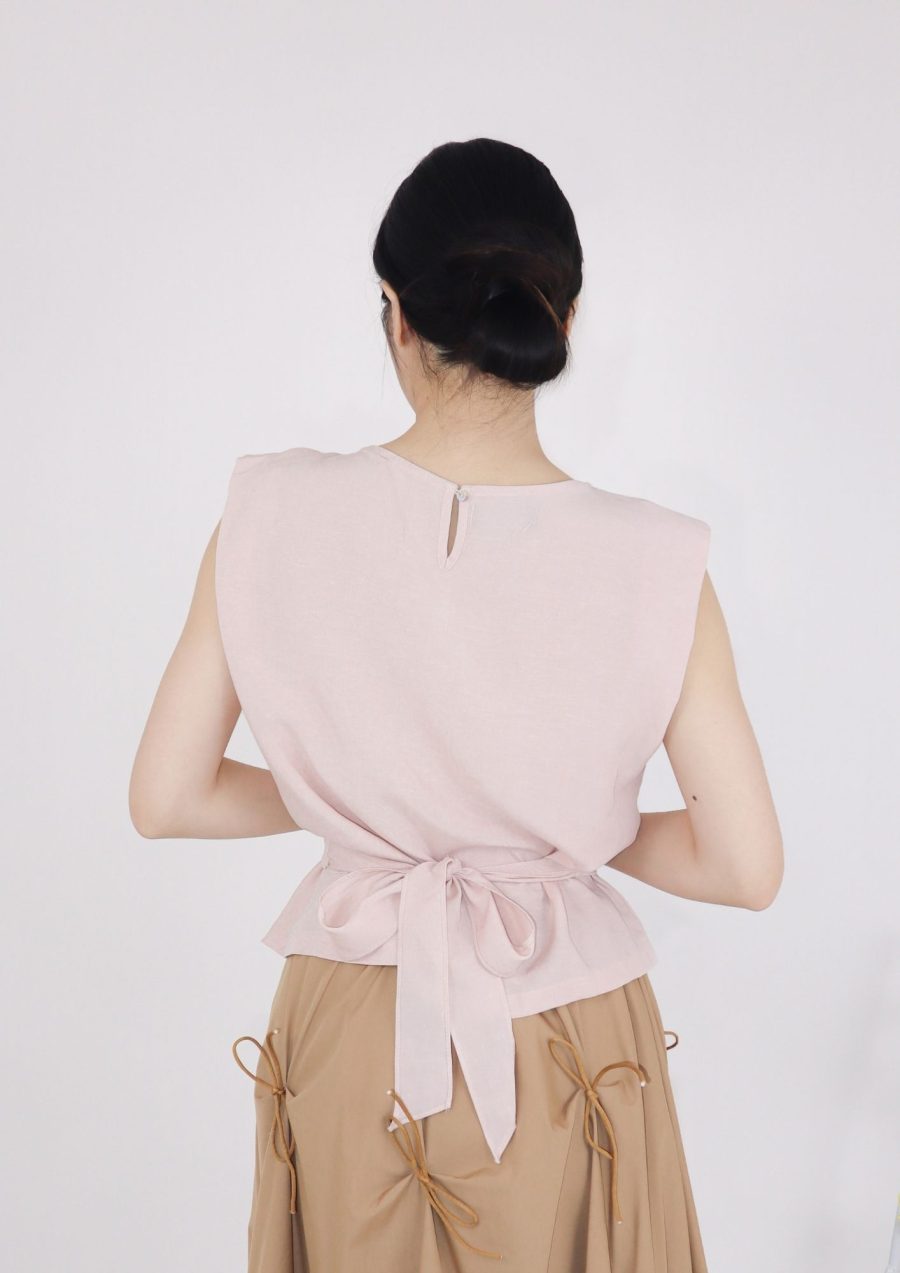 Front Criss Cross Back Tie Top - Image 3
